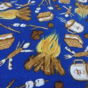 Summer "SMORES & CAMPFIRES" Handmade Cotton Flannel Pillowcase
